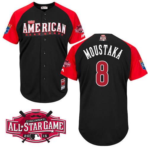 American League Authentic #8 Mike Moustakas 2015 All-Star Stitched Jersey